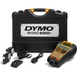 Dymo Rhino 6000+ Industrielabelmaskine | Computerforbundet labelmaskine med hårdt bæreetui | Inkluderer 1 vinylbåndskassette, 1 fleksibel nylonbåndskassette og genopladeligt lithium-ion-batteri, Etiketteringsmaskine 1 fleksibel nylonbåndskassette og genopladeligt lithium-ion-batteri, ABC, Direkte termisk, Ledningsført, Gul