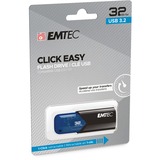Emtec B110 Click Easy 3.2 USB-nøgle 32 GB USB Type-A 3.2 Gen 2 (3.1 Gen 2) Sort, Blå, USB-stik Blå/Sort, 32 GB, USB Type-A, 3.2 Gen 2 (3.1 Gen 2), 20 MB/s, Glide, Sort, Blå