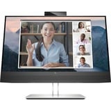 HP E24mv G4 FHD konferenceskærm, LED-skærm Sort/Sølv, 60,5 cm (23.8"), 1920 x 1080 pixel, Fuld HD, LCD, 5 ms, Sort, Sølv