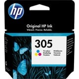 HP Original 305-blækpatron, trefarvet trefarvet, Standard udbytte, Farvebaseret blæk, 2 ml, 100 Sider, 1 stk, Enkelt pakke