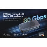 ICY BOX IB-1980M-80G M.2 NVMe SSD kabinet, Drev kabinet Sort