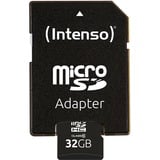 Intenso 32GB MicroSDHC Klasse 10, Hukommelseskort 32 GB, MicroSDHC, Klasse 10, 25 MB/s, Stødresistent, Temperaturbestandigt, Vandtæt, Røntgenbestandig, Sort