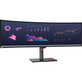 Lenovo ThinkVision P49w-30 computerskærm 124,5 cm (49") 5120 x 1440 pixel Dual WQHD LED Sort, LED-skærm Sort, 124,5 cm (49"), 5120 x 1440 pixel, Dual WQHD, LED, 6 ms, Sort