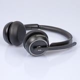 Lindy L118 Trådløst kontor-headset med opladningsstation Sort