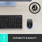 Logitech M190 mus Ambidextrous RF trådløst Optisk 1000 dpi Sort/Blå, Ambidextrous, Optisk, RF trådløst, 1000 dpi, Blå