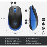 Logitech M190 mus Ambidextrous RF trådløst Optisk 1000 dpi Sort/Blå, Ambidextrous, Optisk, RF trådløst, 1000 dpi, Blå