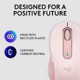 Logitech Signature M650 mus Højre hånd RF trådløs + Bluetooth Optisk 2000 dpi Rosa, Højre hånd, Optisk, RF trådløs + Bluetooth, 2000 dpi, Lyserød