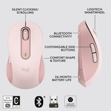 Logitech Signature M650 mus Højre hånd RF trådløs + Bluetooth Optisk 2000 dpi Rosa, Højre hånd, Optisk, RF trådløs + Bluetooth, 2000 dpi, Lyserød