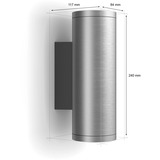 Philips Hue White & Color Ambiance Appear udendørs rund væglampe, LED lys Sølv