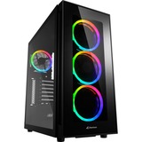 Sharkoon TG5 RGB Silent PCGH Edition Tower Sort, Towerkabinet Sort, Tower, PC, Sort, ATX, micro ATX, Mini-ITX, Hærdet glas, Flere
