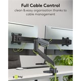 goobay Dobbelt skærmholder Office, Skærmbeslag Sort