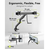 goobay Dobbelt skærmholder Office, Skærmbeslag Sort