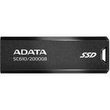 ADATA SC610 2 TB USB Type-A 3.2 Gen 2 (3.1 Gen 2) Sort, Solid state-drev Sort, 2 TB, USB Type-A, 3.2 Gen 2 (3.1 Gen 2), 550 MB/s, 10 Gbit/sek., Sort