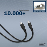 Digitus USB4 Gen 3x2 silikone tilslutningskabel USB-C > USB-C Sort