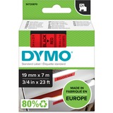 Dymo D1 - Standard - Sort på rød - 19mm x 7m, Tape Sort på rød, Polyester, Belgien, -18 - 90 °C, DYMO, LabelManager, LabelWriter 450 DUO