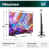 Hisense 58E7S, QLED TV Sort