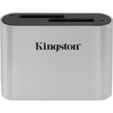 Kingston USB 3.2 Gen1 Workflow Dual-Slot SDHC/SDXC UHS-II-kortlæser Sølv/Sort, SD, SDHC, SDXC, Sort, Sølv, Kina, Windows 11 Enterprise x64, Windows 10, Windows 11 Home, Windows 10 Education, Windows 11 Pro,..., Mac OS X 13.0 Ventura, Mac OS X 10.15 Catalina, Mac OS X 14.0 Sonoma, Mac OS X 10.15.3 Catalina,..., 50 mm