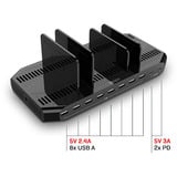 Lindy 73435 oplader til mobil enhed Smartphone, Tablet Sort Vekselstrøm Hurtig opladning Indendørs, Ladestation Sort/grå, Indendørs, Vekselstrøm, 5 V, 0,9 m, Sort