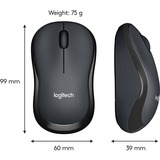 Logitech M220 Silent mus Ambidextrous RF trådløst Optisk 1000 dpi grå, Ambidextrous, Optisk, RF trådløst, 1000 dpi, Kul