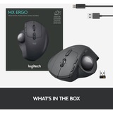 Logitech MX Ergo mus Højre hånd RF trådløs + Bluetooth Trackball 440 dpi Sort, Højre hånd, Trackball, RF trådløs + Bluetooth, 440 dpi, Grafit