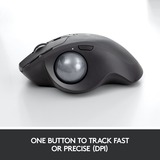 Logitech MX Ergo mus Højre hånd RF trådløs + Bluetooth Trackball 440 dpi Sort, Højre hånd, Trackball, RF trådløs + Bluetooth, 440 dpi, Grafit