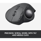 Logitech MX Ergo mus Højre hånd RF trådløs + Bluetooth Trackball 440 dpi Sort, Højre hånd, Trackball, RF trådløs + Bluetooth, 440 dpi, Grafit