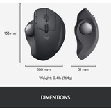 Logitech MX Ergo mus Højre hånd RF trådløs + Bluetooth Trackball 440 dpi Sort, Højre hånd, Trackball, RF trådløs + Bluetooth, 440 dpi, Grafit