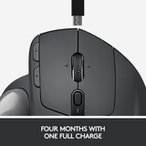 Logitech MX Ergo mus Højre hånd RF trådløs + Bluetooth Trackball 440 dpi Sort, Højre hånd, Trackball, RF trådløs + Bluetooth, 440 dpi, Grafit