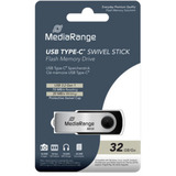 MediaRange USB Type-C 32 GB, USB-stik Sort/Sølv