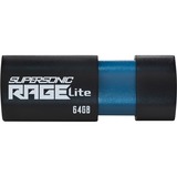 Patriot Supersonic Rage Lite USB-nøgle 64 GB USB Type-A 3.2 Gen 1 (3.1 Gen 1) Sort, Blå, USB-stik Sort/Blå, 64 GB, USB Type-A, 3.2 Gen 1 (3.1 Gen 1), 180 MB/s, Glide, Sort, Blå