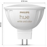 Philips Hue MR16 - spot, LED-lampe Philips Hue White and Color ambiance MR16 - spot, Smart pære, Bluetooth/Zigbee, Hvid, LED, GU5.3, MR16