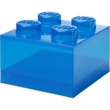 Room Copenhagen LEGO Storage Brick 4 Top Lid Glitter, Opbevaringsboks Blå/gennemsigtig