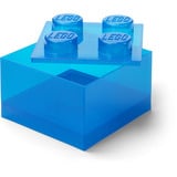 Room Copenhagen LEGO Storage Brick 4 Top Lid Glitter, Opbevaringsboks Blå/gennemsigtig