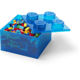 Room Copenhagen LEGO Storage Brick 4 Top Lid Glitter, Opbevaringsboks Blå/gennemsigtig