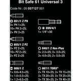 Wera 05057127001 skruetrækker bit 61 stk, Bit sæt Sort/Grøn, 61 stk, Hexadecimal (metrisk), PH 1,PH 2, CE, 115 mm, 85 mm