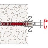 fischer Langskaftplug DuoXpand 10x160 FUS, Dyvel Lys grå/Rød