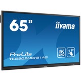 iiyama TE6502MIS-B1AG skilte display Interaktivt fladpanel 165,1 cm (65") VA Wi-Fi 350 cd/m² 4K Ultra HD Sort Berøringsskærm Indbygget processer Android 9.0, Offentlig visning Sort, Interaktivt fladpanel, 165,1 cm (65"), VA, 3840 x 2160 pixel, Wi-Fi
