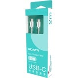 ADATA CACC-200PN-WH USB-kabel USB 2.0 2 m USB C Hvid Hvid, 2 m, USB C, USB C, USB 2.0, Hvid