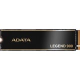 ADATA LEGEND 900 2 TB M.2 PCI Express 4.0 NVMe 3D NAND, Solid state-drev Sort/Guld, 2 TB, M.2, 7000 MB/s