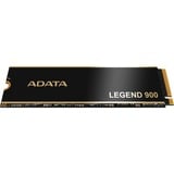 ADATA LEGEND 900 2 TB M.2 PCI Express 4.0 NVMe 3D NAND, Solid state-drev Sort/Guld, 2 TB, M.2, 7000 MB/s