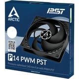 ARCTIC P14 PWM PST Computerkabinet Ventilator 14 cm Sort, Sag fan Sort, Ventilator, 14 cm, 1700 rpm, 24,5 dB, 72,8 kubikfod/min., 123,76 m³/t