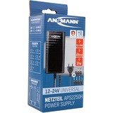 Ansmann APS 2250H strømadapter og vekselret Indendørs 27 W Sort, Strømforsyning Sort, Universel, Indendørs, 100 - 240 V, 50/60 Hz, 27 W, 12 - 24 V