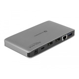 DeLOCK 87777 dockingstation Ledningsført Thunderbolt 3 Grå, Docking station Ledningsført, Thunderbolt 3, 60 W, 3,5 mm, 10,100,1000 Mbit/s, Grå