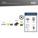 Digitus DN-95211, PoE splitter Sort