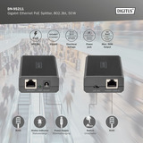 Digitus Gigabit Ethernet PoE-splitter, 802.3bt, 51 Watt, PoE splitter Sort