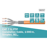 Digitus Professionelt Cat.7 S/FTP installationskabel simplex, B2ca Orange