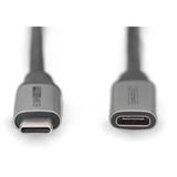 Digitus USB 3.2 Gen 1 forlængerledning, USB-C stik > USB-C hunstik Sort/Sølv