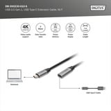Digitus USB 3.2 Gen 1 forlængerledning, USB-C stik > USB-C hunstik Sort/Sølv