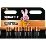 Duracell Plus Engangsbatteri AAA Alkaline Engangsbatteri, AAA, Alkaline, 10 stk, 164 mm, 11 mm