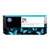 HP 728 300 ml DesignJet-blækpatron, magenta magenta, HP DesignJet T730-printer, HP DesignJet T830-multifunktionsprinter, Termisk inkjet, Magenta, Singapore, 283 mm, 41 mm